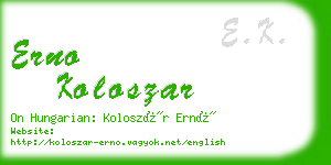 erno koloszar business card